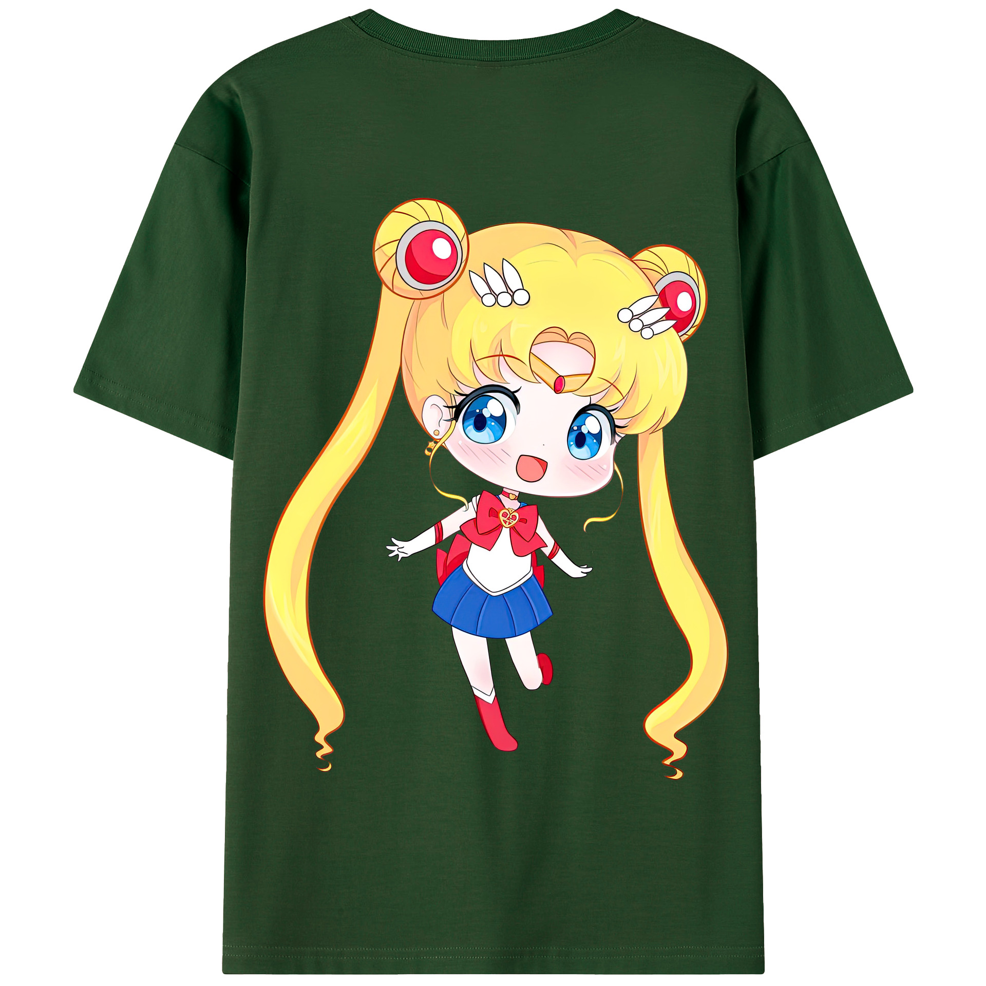 （画像用） 美少女戦士セーラームーン 月野 うさぎ つきの うさぎ Sailor Moon Tsukino Usagi 綿100％半袖Tシャツ（背面プリント）